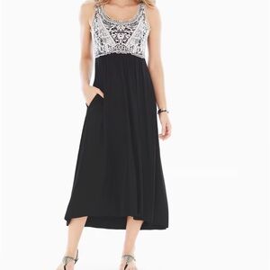 Soma sleeveless Crochet Midi Dress Black size XS New